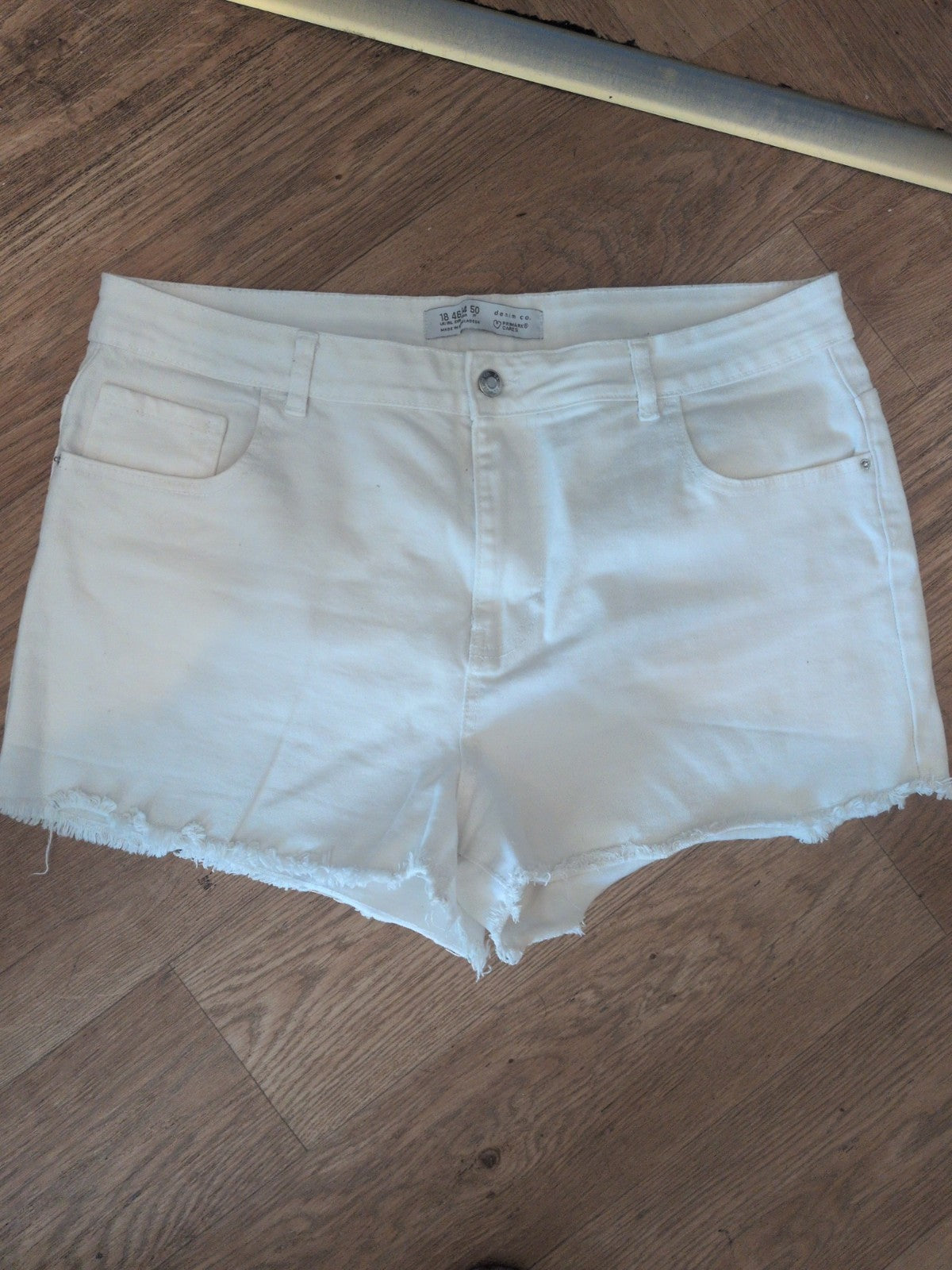 Denim&Co 18 White Denim Shorts