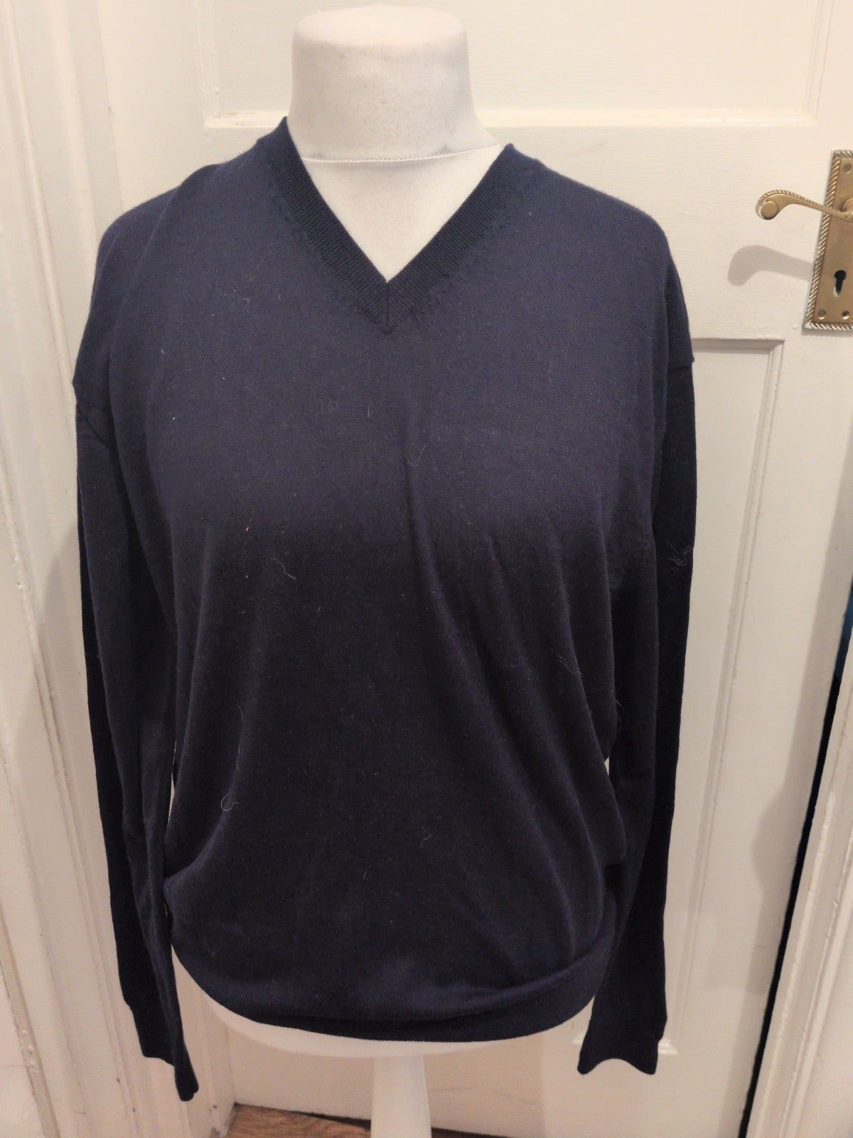Lyle And Scott 2XL Navy V Neck Jumper