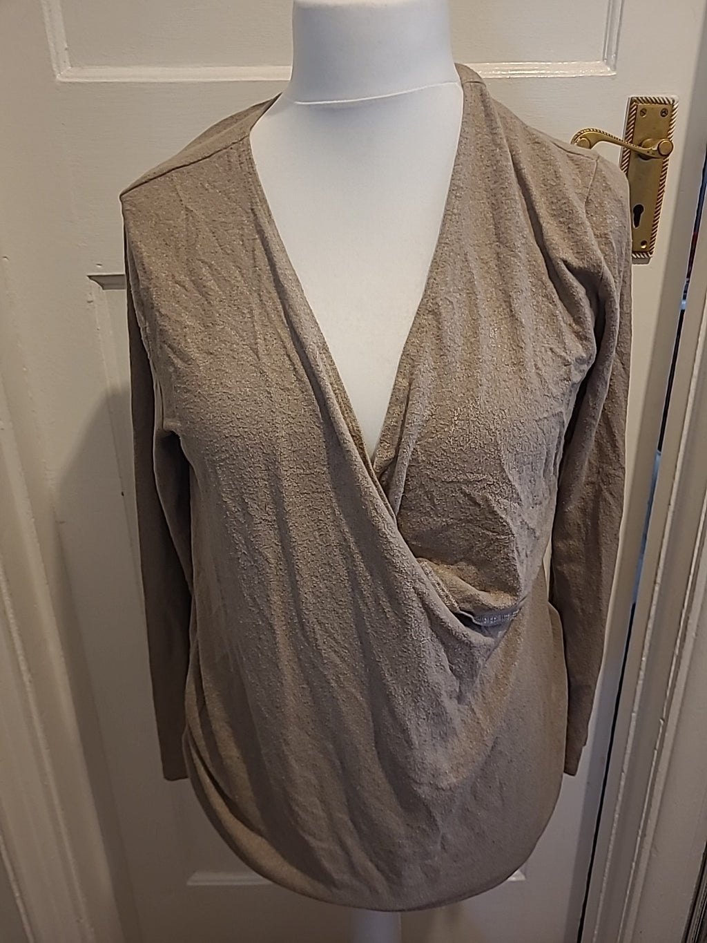 Ladies H&M Maternity Size XL Brown Crossover Blouse