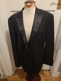Mens George Size 42R Black Padded Blue Lined Blazer