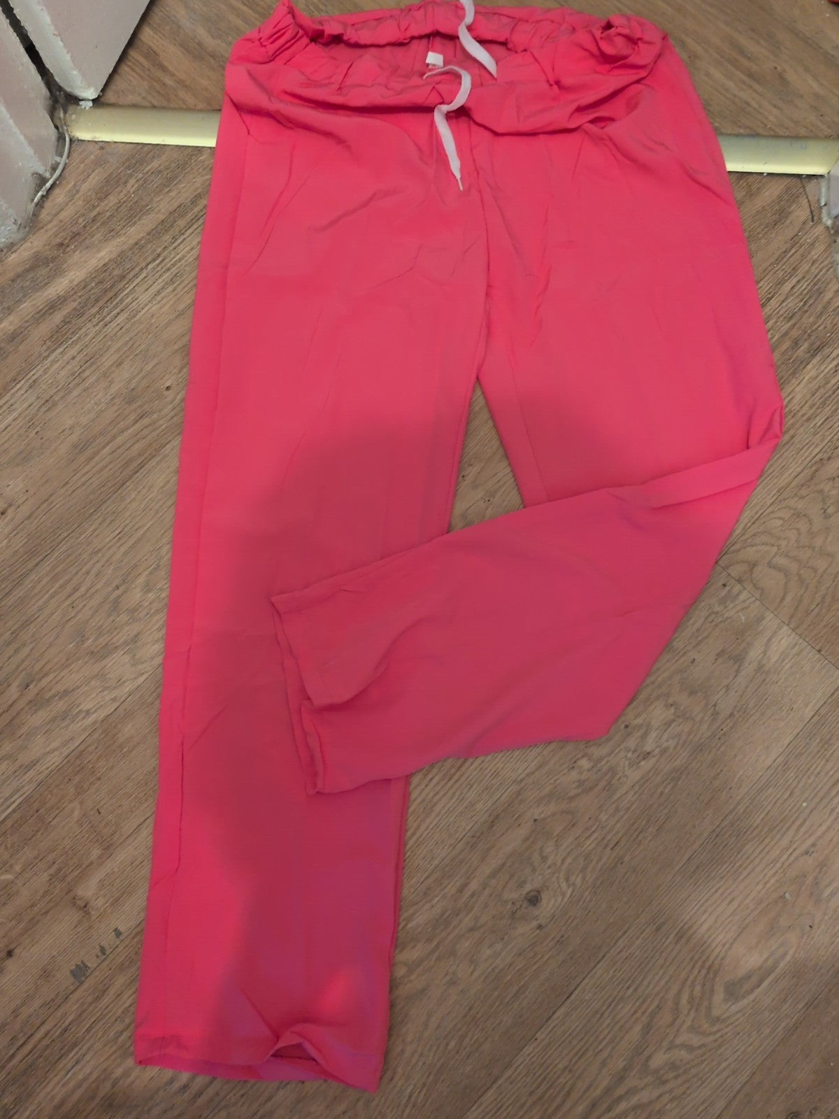 Large Pink Lightweight Elasticated Trousers
