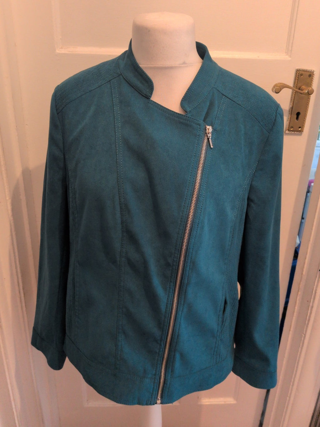Bonmarche 18 Teal Lined Zip Jacket