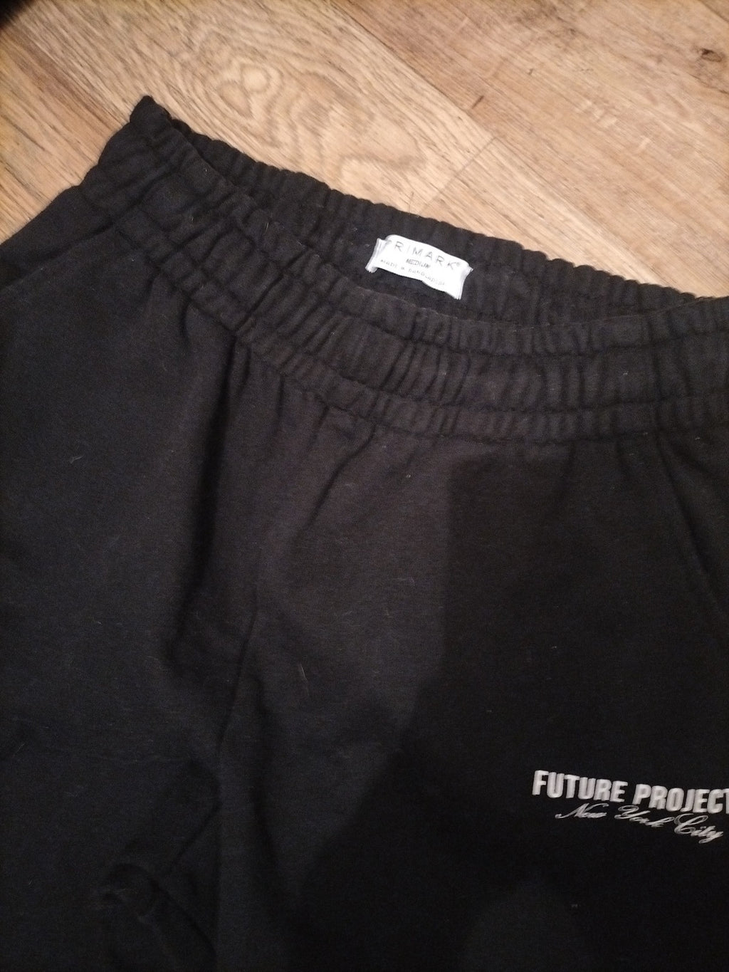 Mens Primark Size M  Black Print Elasticated Joggers