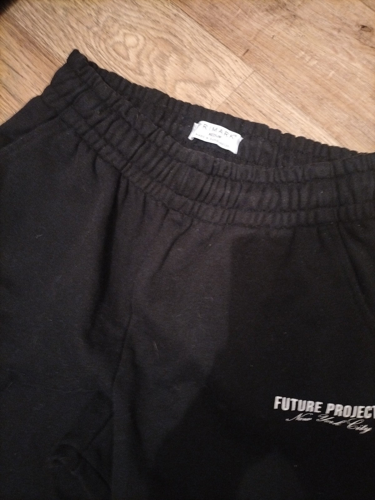 Mens Primark Size M  Black Print Elasticated Joggers