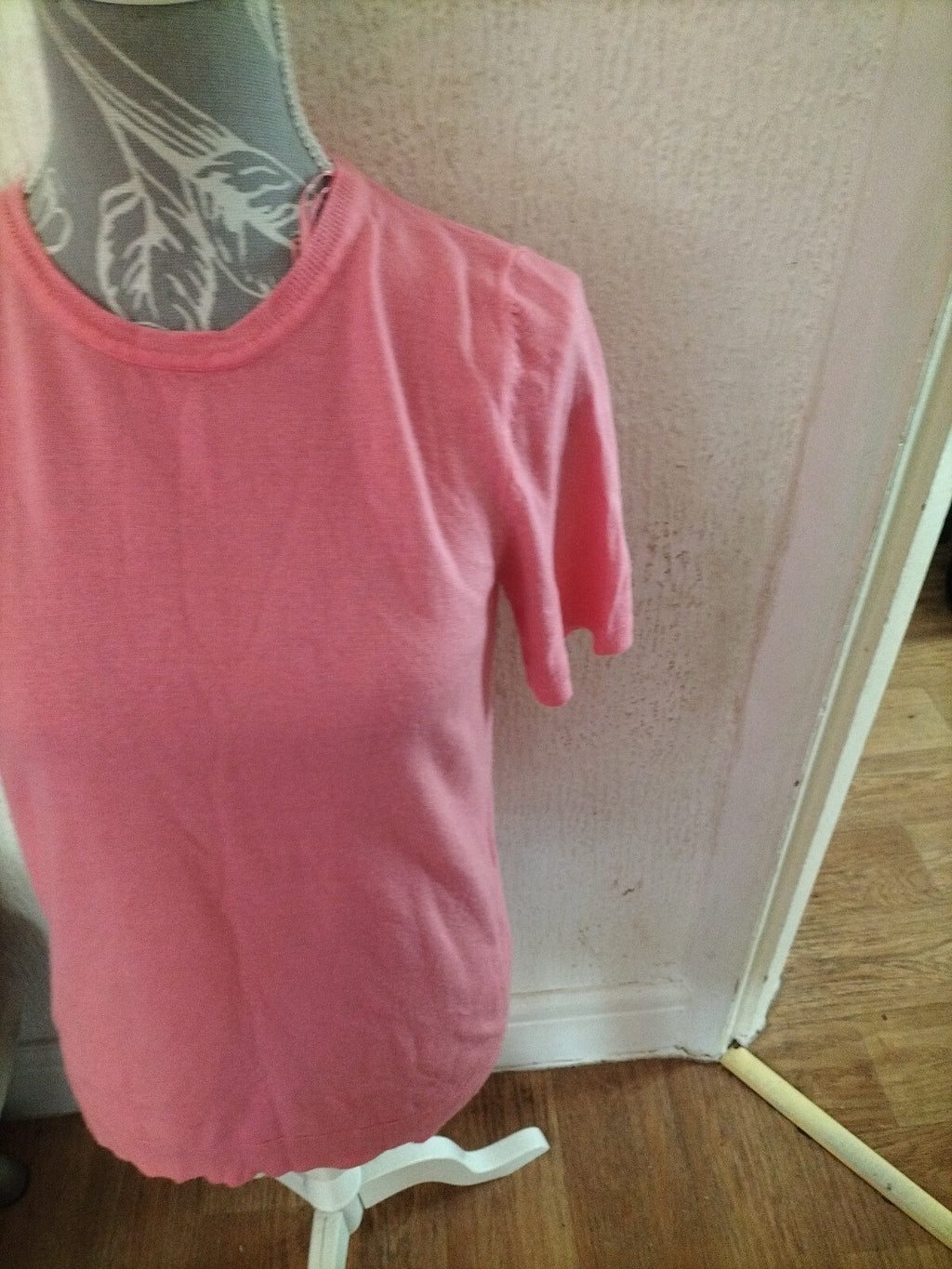 Ladies Bonmarche Size 10 Pink Short Sleeved Blouse