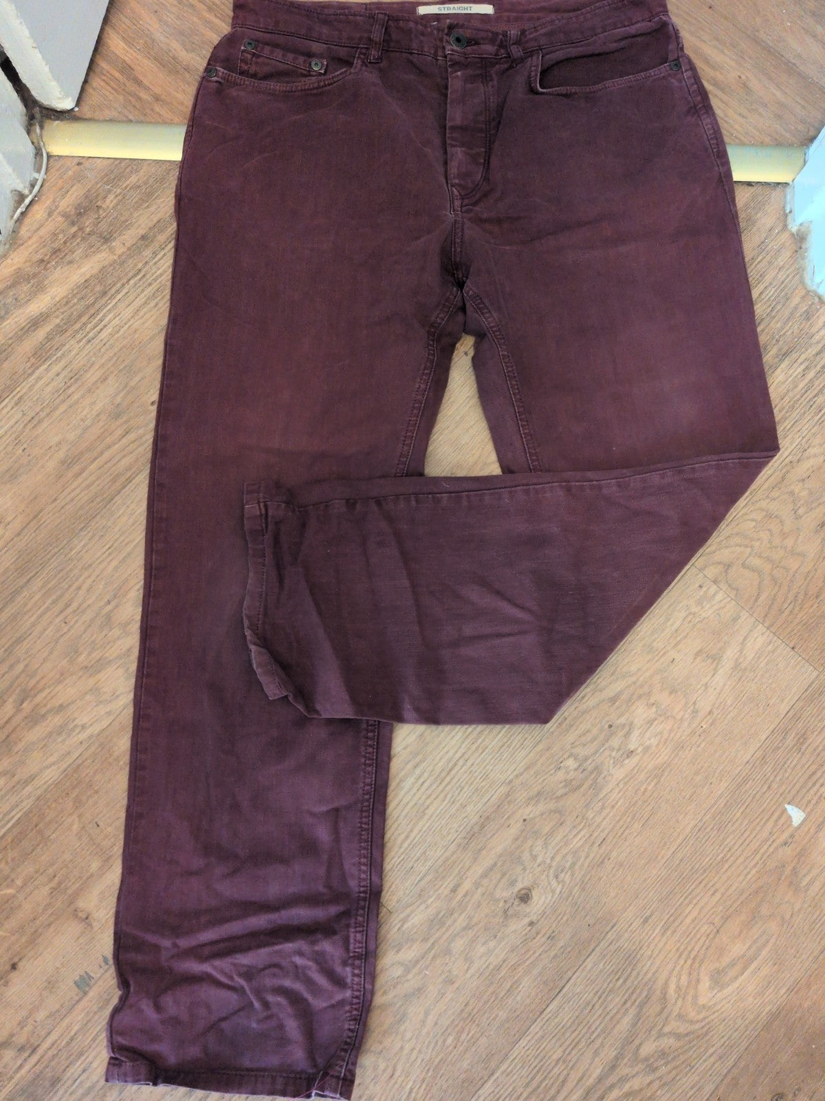 North Coast 34/29 Burgundy Straight Jeans