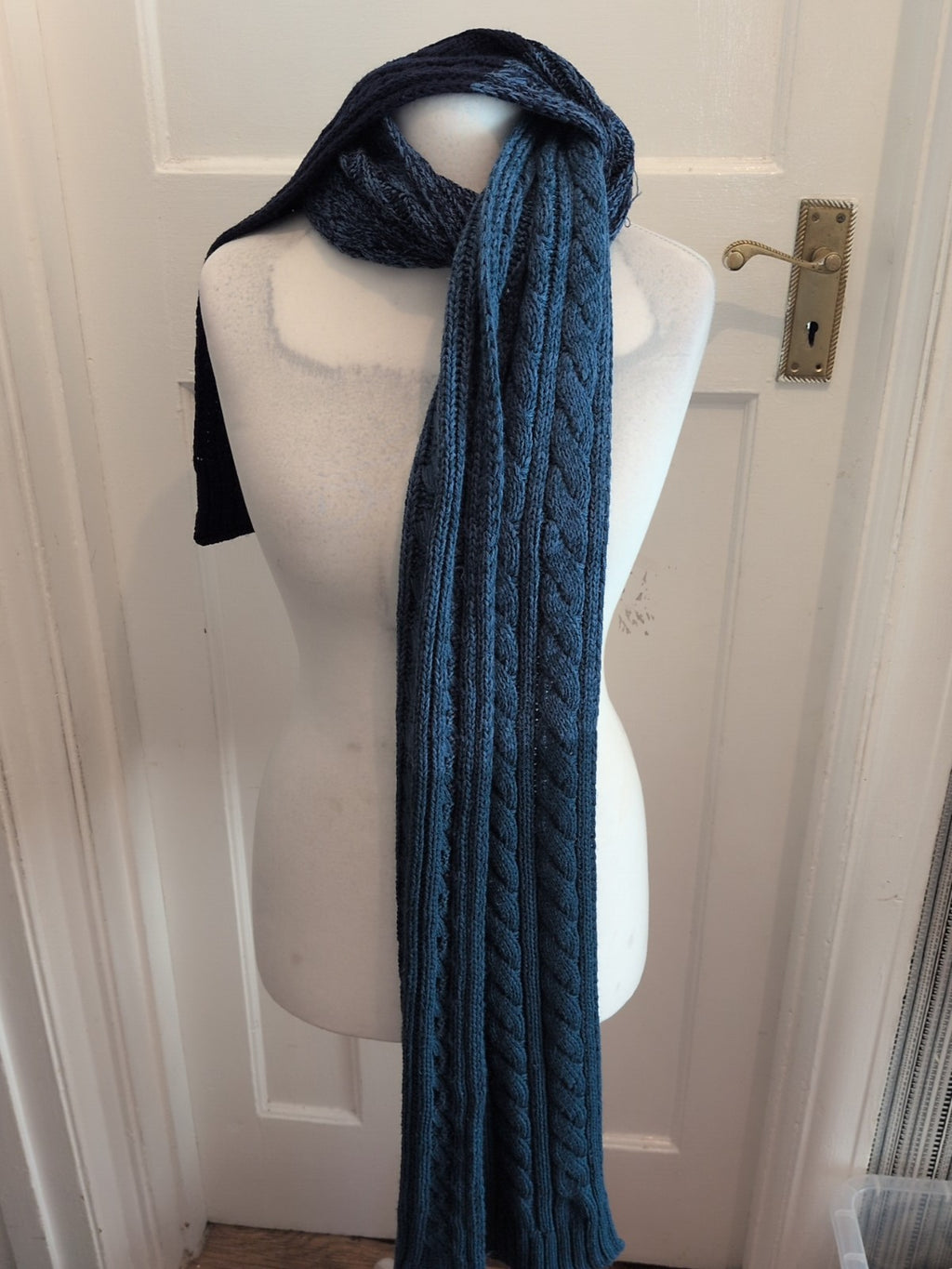 Navy Toned Knit Scarf