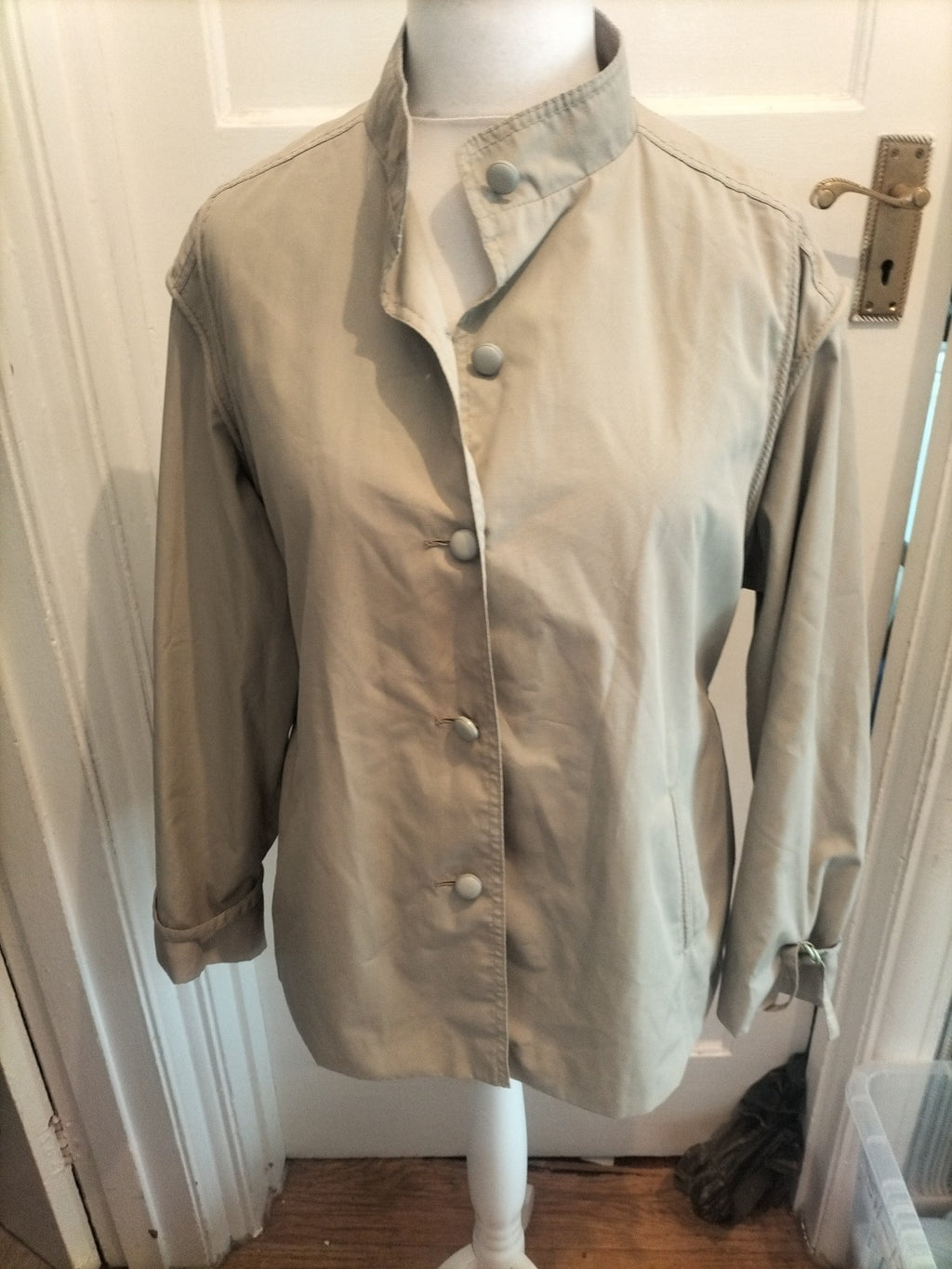 18 Beige Lined Belted Jacket