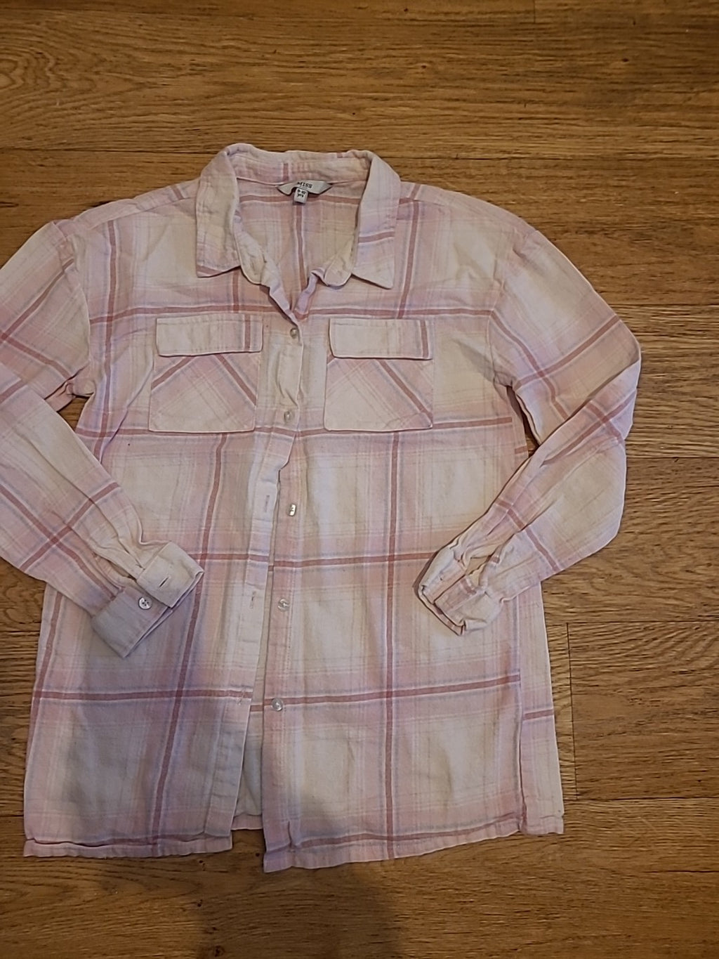 Girls Miss Evie Age 9-10 Years Pink Check Long Sleeved Pyjama Top