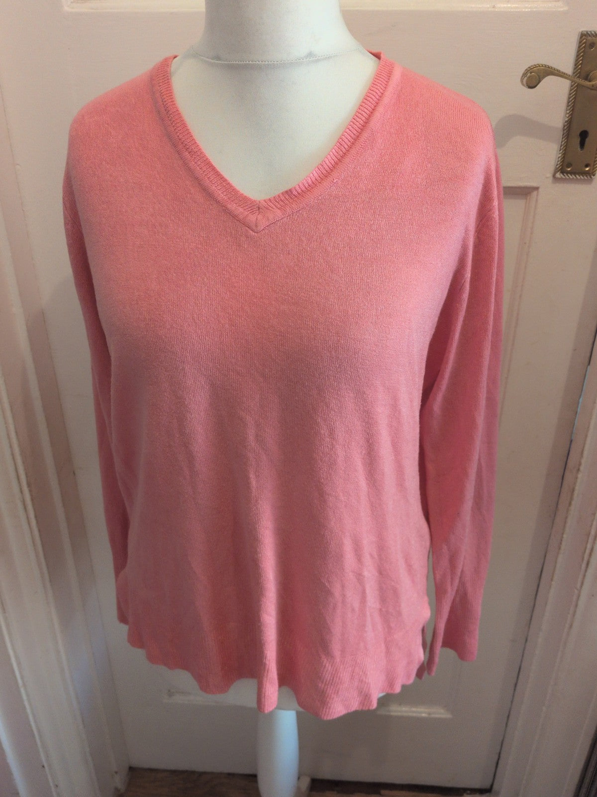 Ladies Size 2XL Pink Long Sleeve Lightweight Pullover Jumper