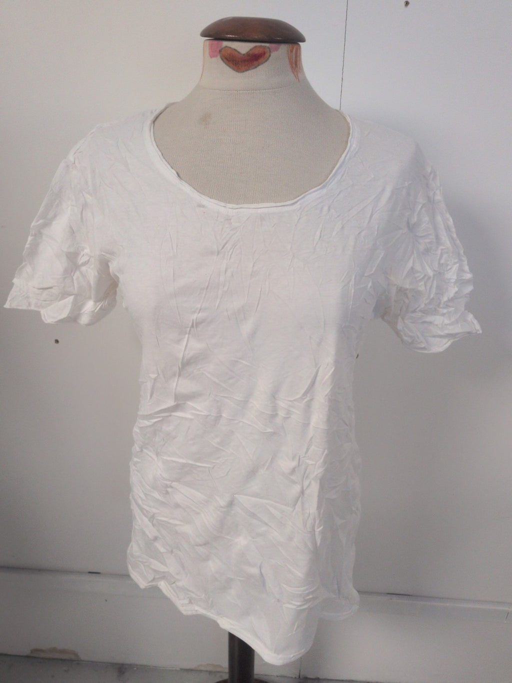 Ladies Zara Size Small White Short Sleeve Longline Tee