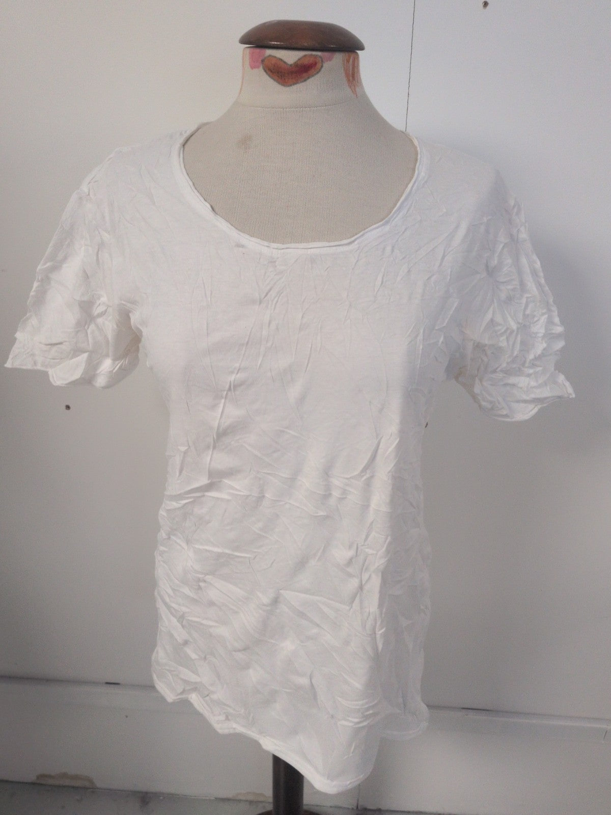 Ladies Zara Size Small White Short Sleeve Longline Tee