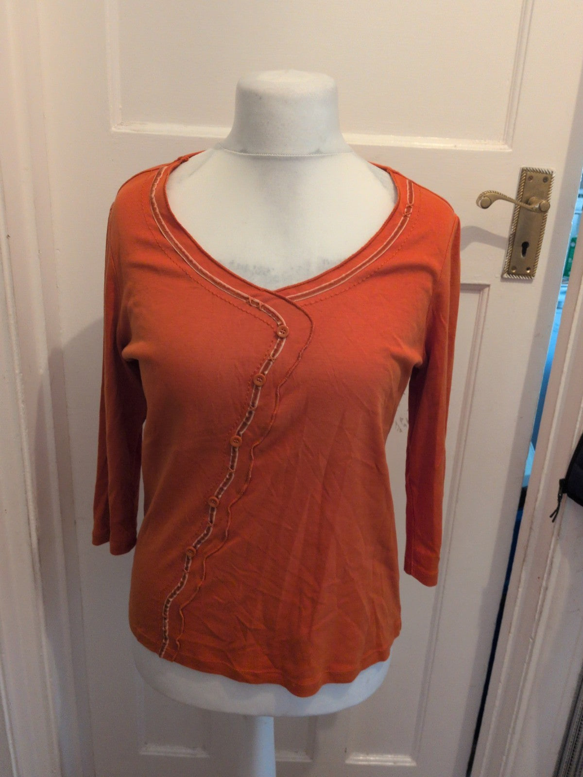 Per Una 18 Orange Long Sleeve Blouse T-shirt