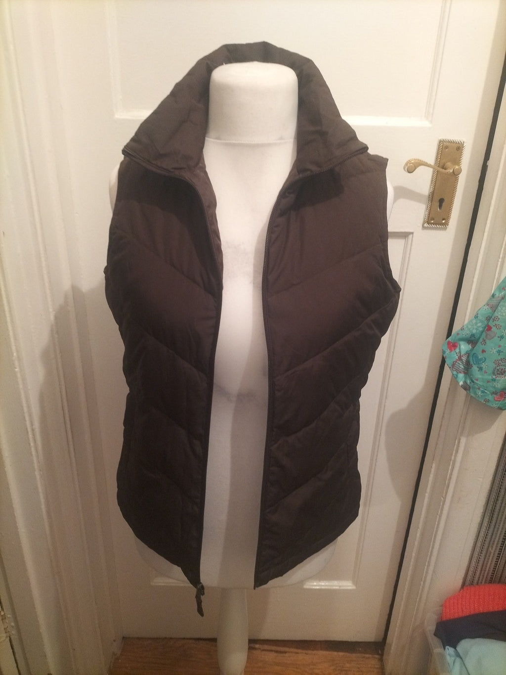 Lands End Small Dark Brown Gilet Puffer