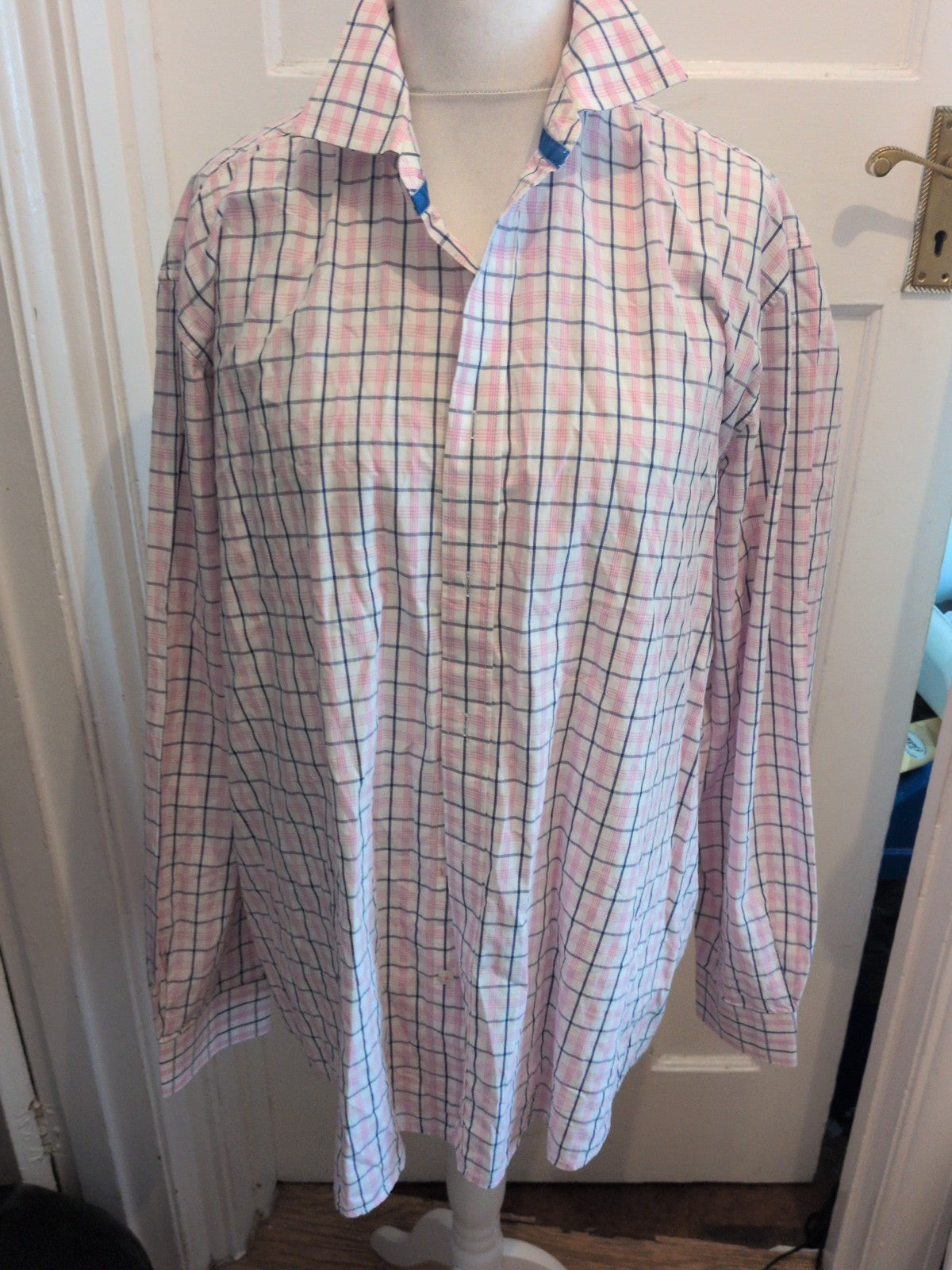 Melka 2XL Pink And Navy Long Sleeve Shirt