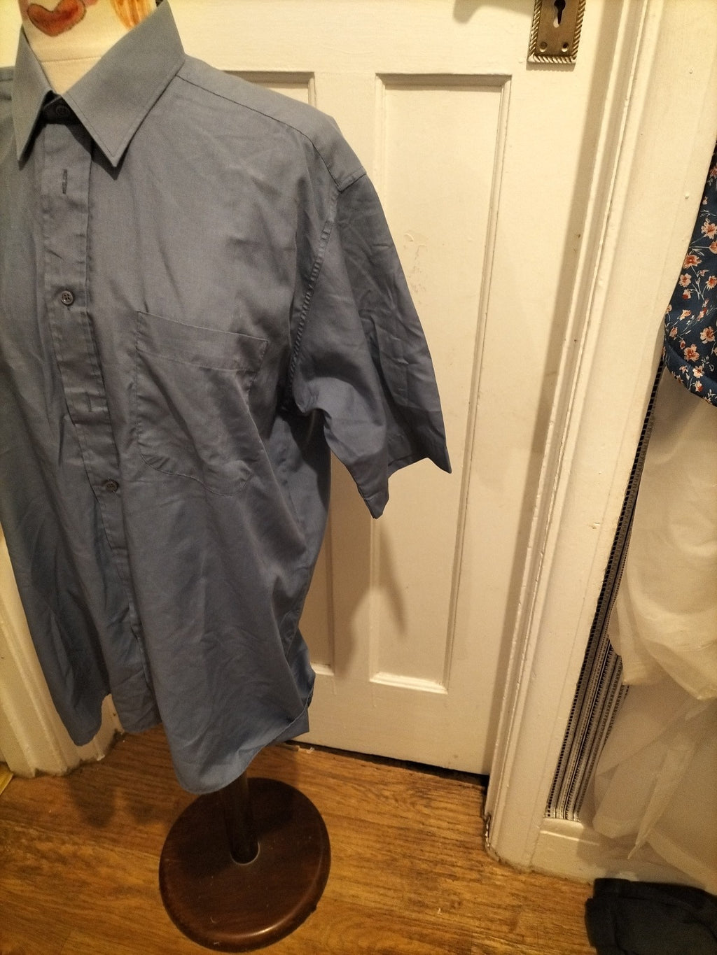 Mens Marks And Spencer Size 16" Lavender Short Sleeved Shirt