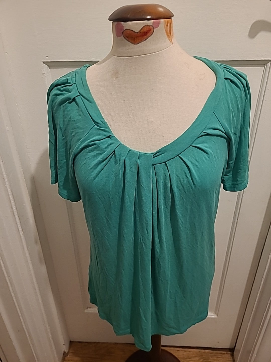 Ladies Marks And Spencer Size 10 Green Short Sleeved Tshirt