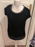 Ladies Tu 12 Black Short Sleeve "Velvet" Style Blouse