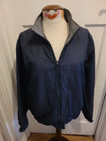Mens Size Large Navy/Grey Reversible Zipped Jacket