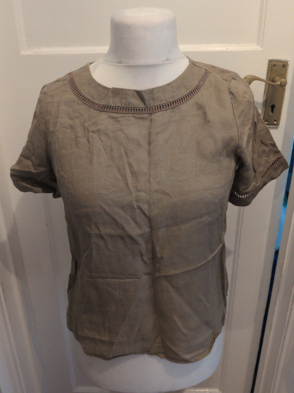 Mng Xs Brown Short Sleeve T-shirt Blouse