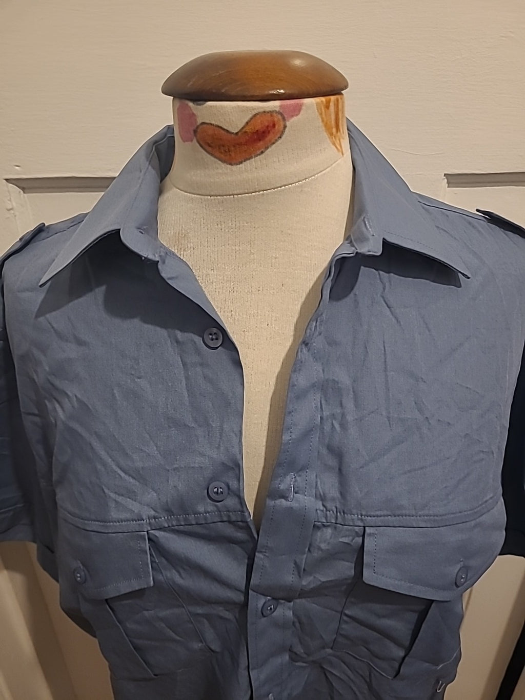 Mens Easy Size Small Blue Short Sleeve Shirt