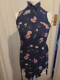 Ladies Redherring Size 8 Navy Floral Sleeveless Dress
