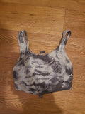 Ladies Primark XS Grey And White Tie Dye Sleeveless Belly Top