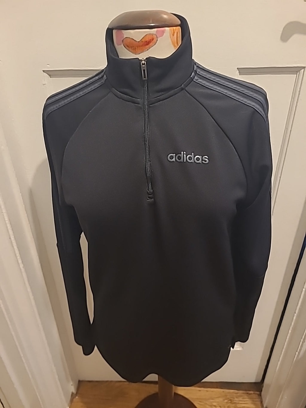 Mens Adidas Size Small Black Long Sleeved Pullover Jumper