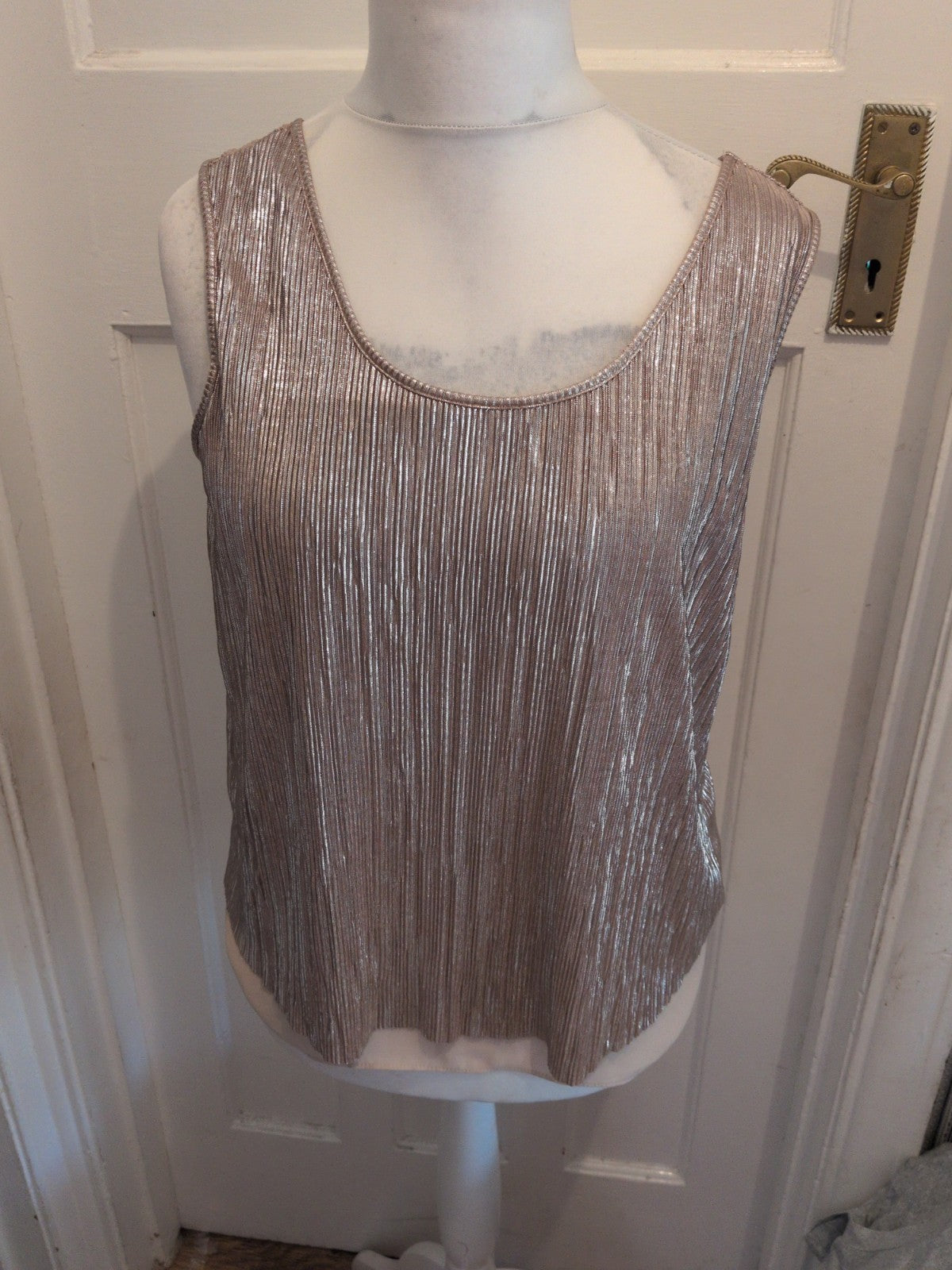 Tu 12 Gold Shimmer Sleeveless Blouse