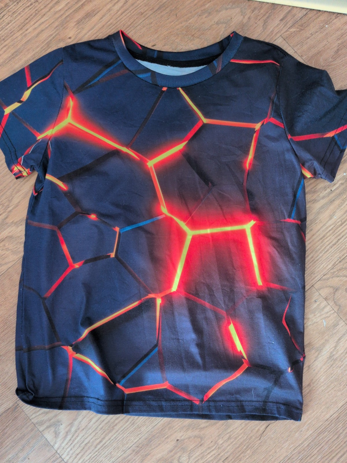 Youth S/M Navy Football Print Short Sleeve T-shirt