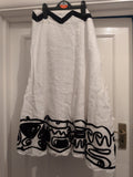 Per Una 10L White With Black Patterning Lined Flare Skirt