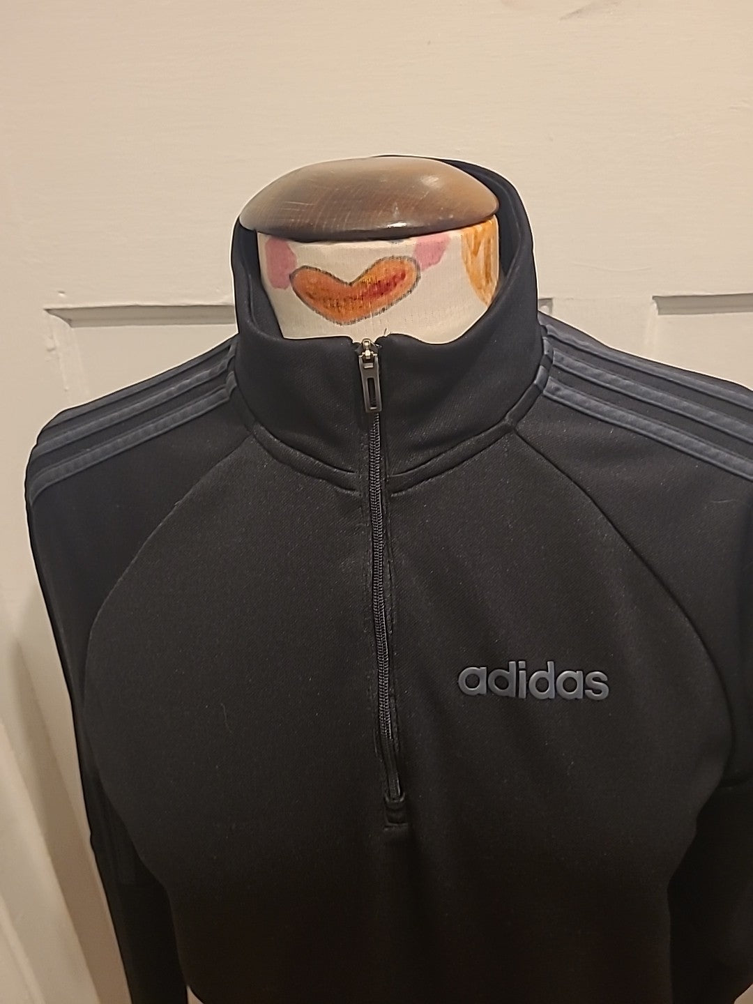 Mens Adidas Size Small Black Long Sleeved Pullover Jumper