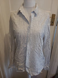 Mens Topman Size L Slim Fit Grey Flecked Long Sleeved Shirt