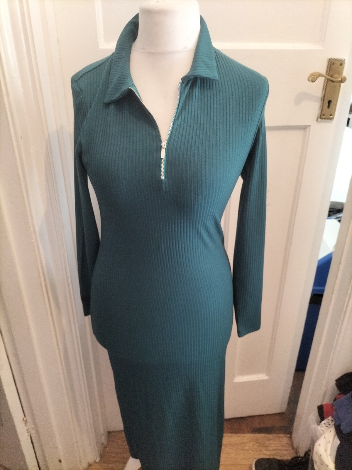 Primark 10/12 Teal Collared Long Sleeved Dress
