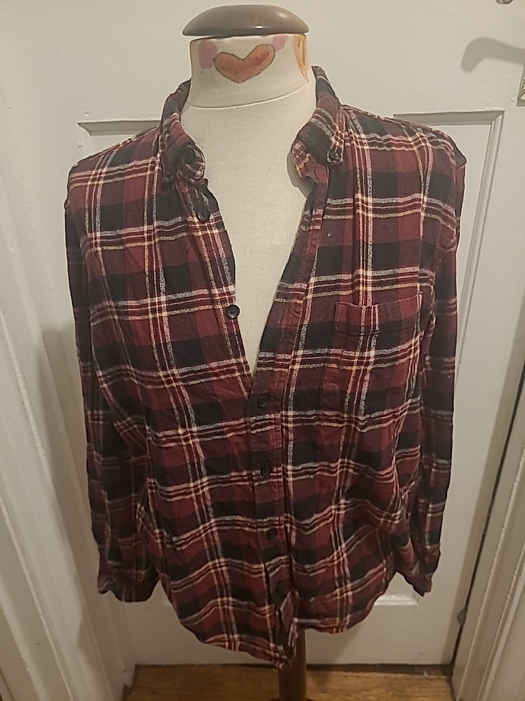 Mens Primark Size Medium 100% Cotton Regular Fit Purple Check Shirt