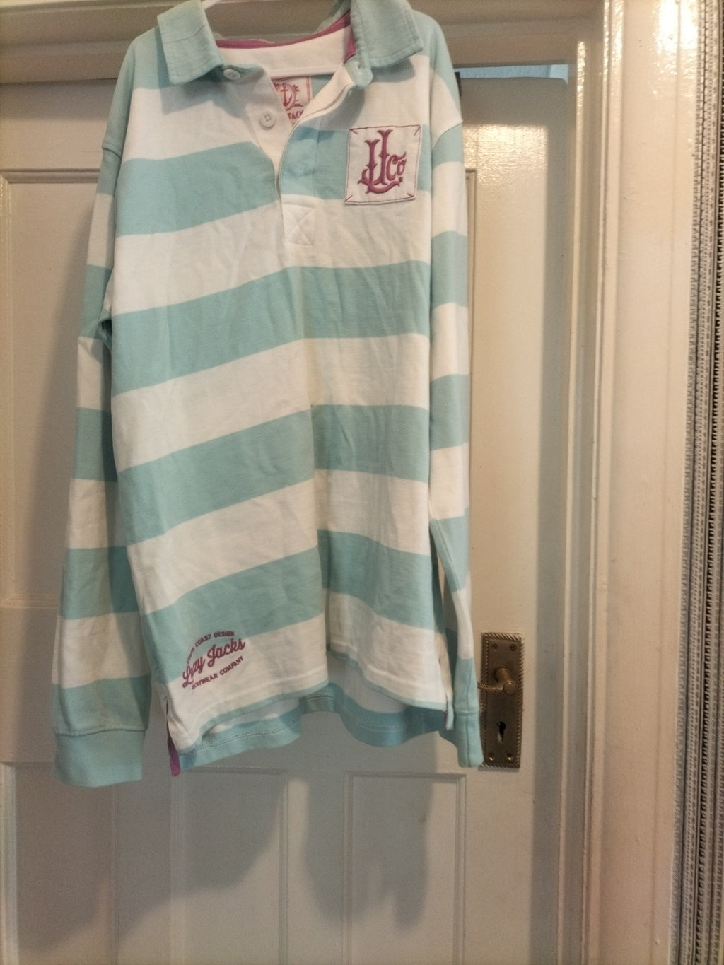 Girls Lazy Jacks 11-13 Years Striped Polo Tshirt