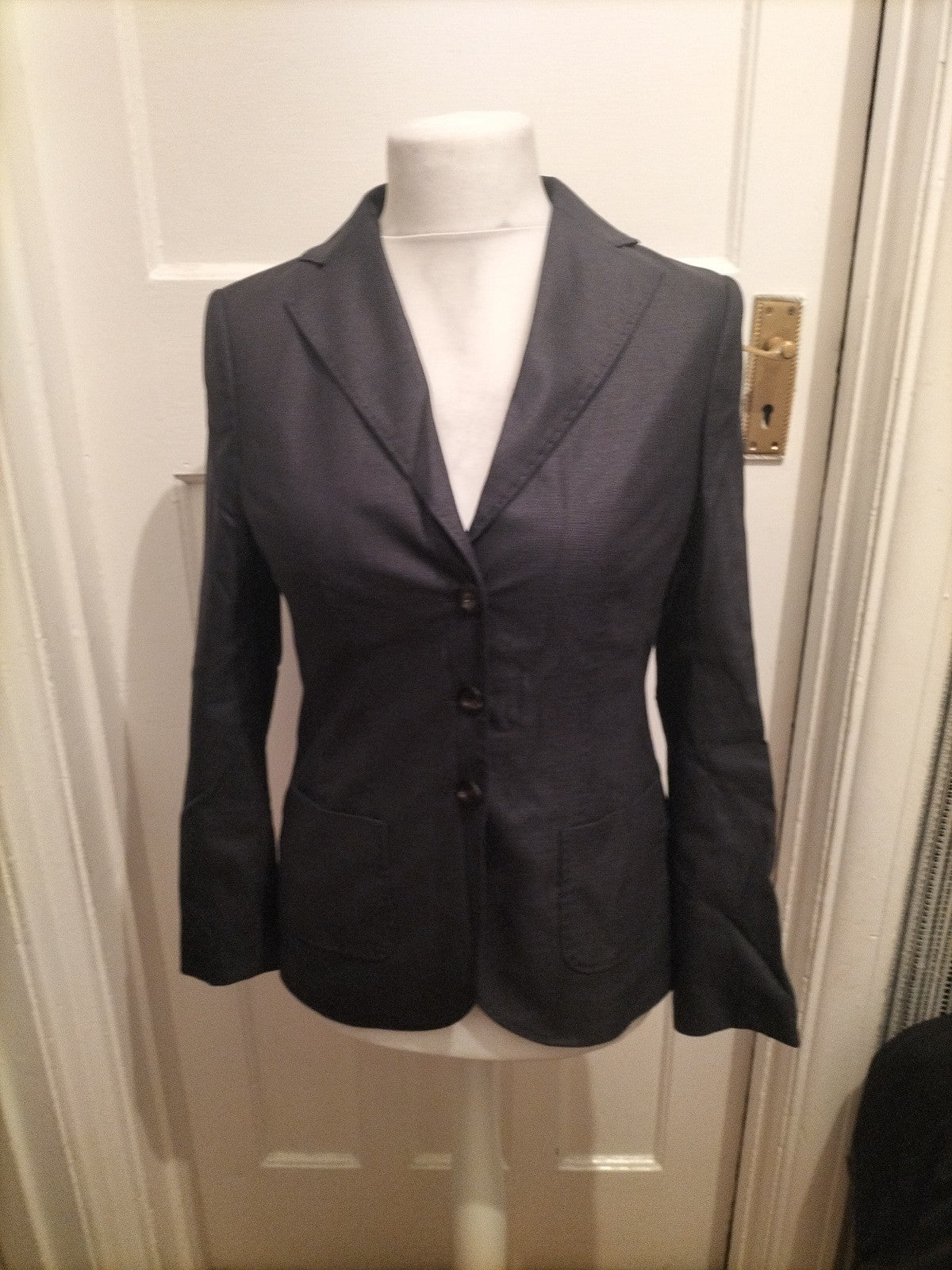 Ladies Elegance Paris Size 10 Grey Lined Padded Blazer