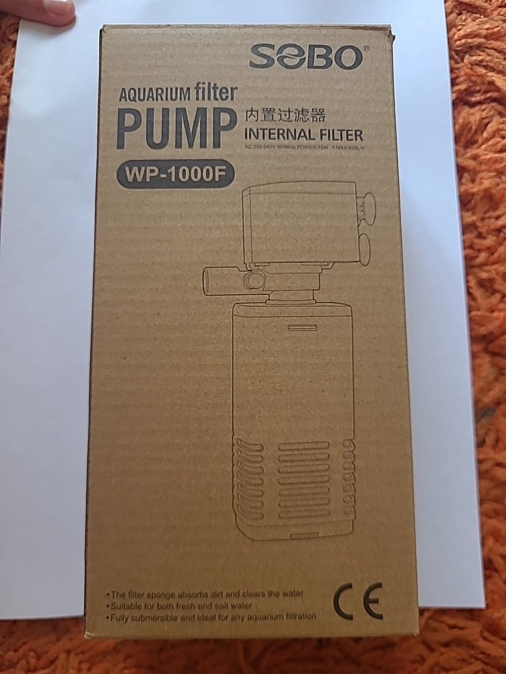 Brand New Aquarium Filter Internal Pump 1000F 650L/H