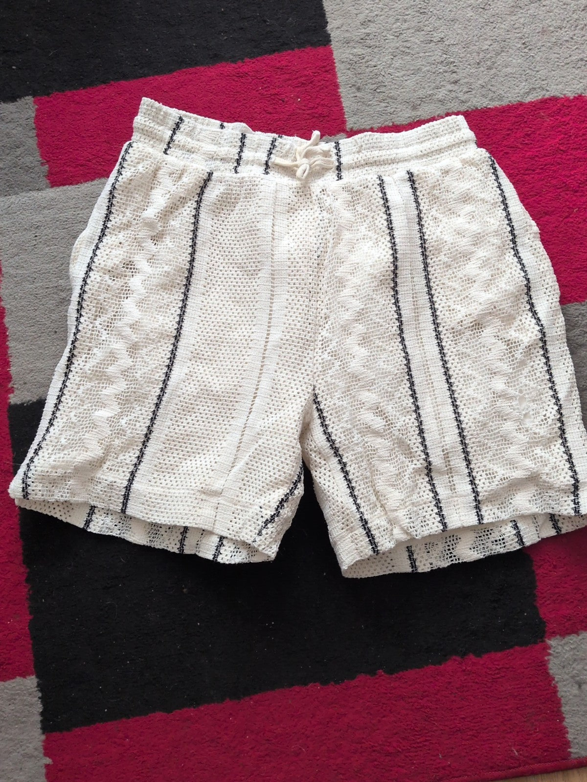 River Island Large Cream And Navy Shorts