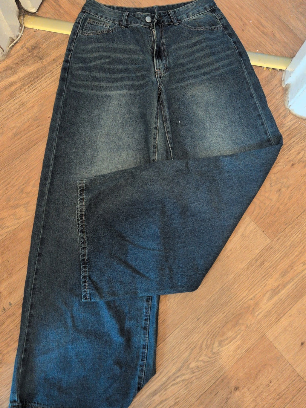 Ladies Shein Size Small Straight Wide Baggy Denim Jeans