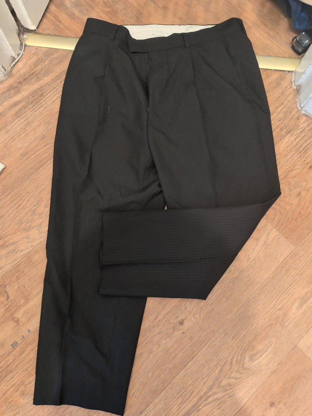 Genesis 34short Black Pinstripe Trousers
