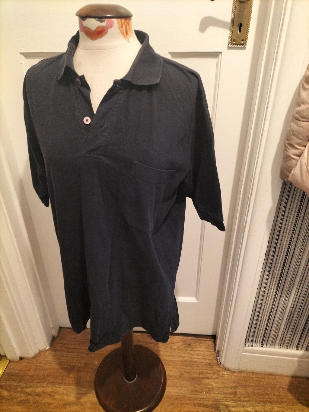 Mens RedGreen Size Large Navy Short Sleeved Polo