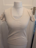 Ladies Marks And Spencer Size 14 Dark Cream Short Sleeve T-shirt