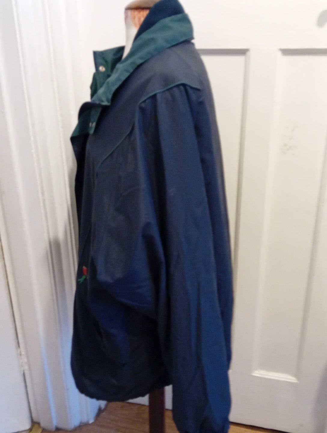 Mens St Michael Size Large Navy And Green Zip Through Jacket With Golf Symbol
