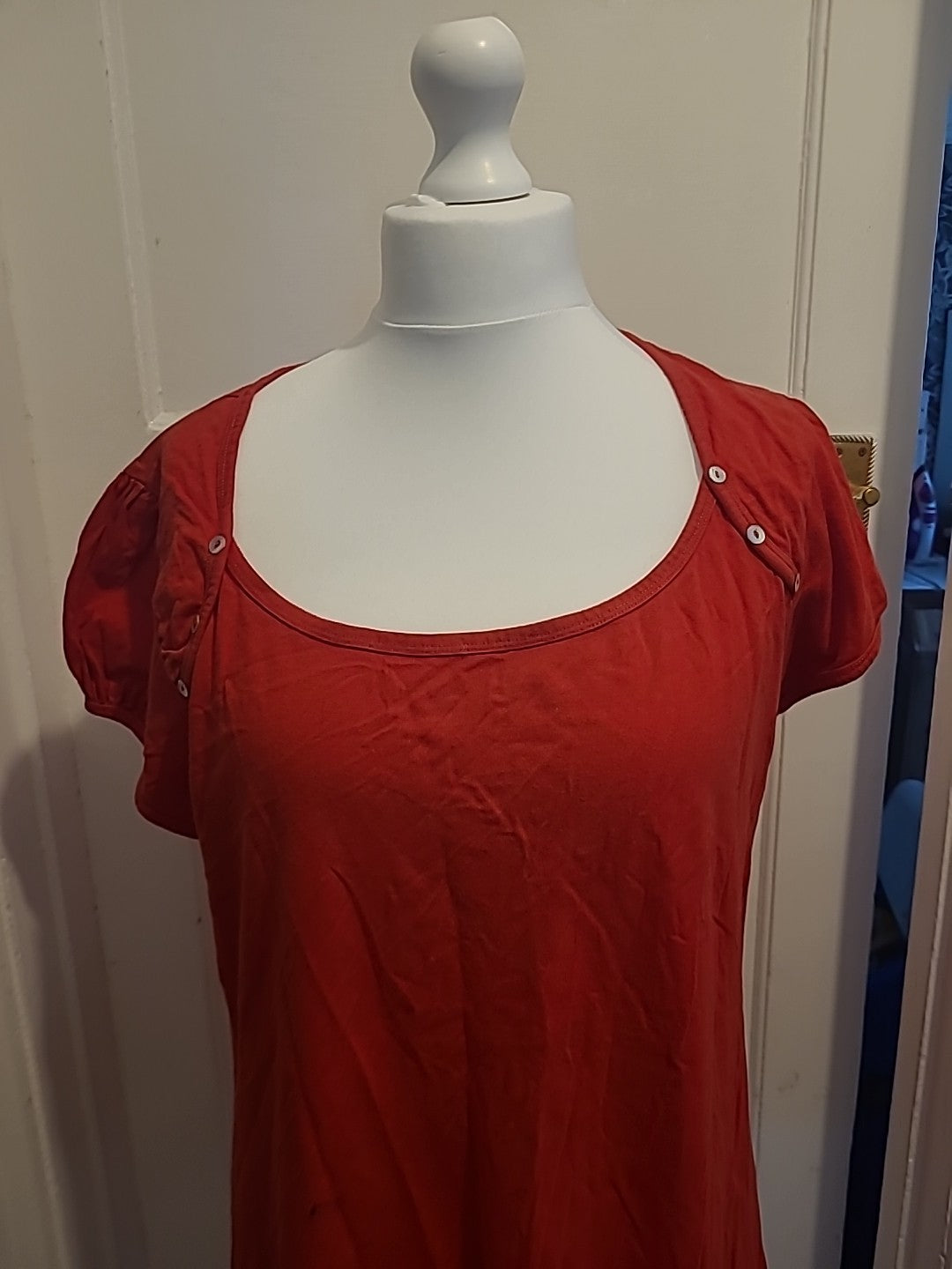 Ladies Editions Size 20 Red Short Sleeved Tshirt(Black Mark On Front)