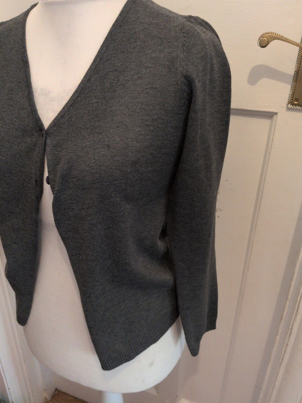 Large Grey Wool Blend Cardigan