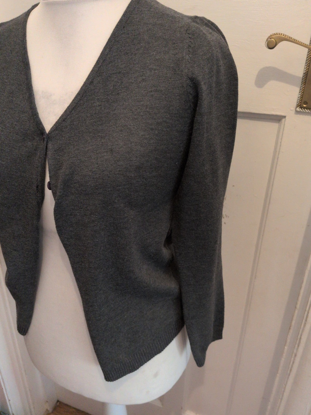 Large Grey Wool Blend Cardigan