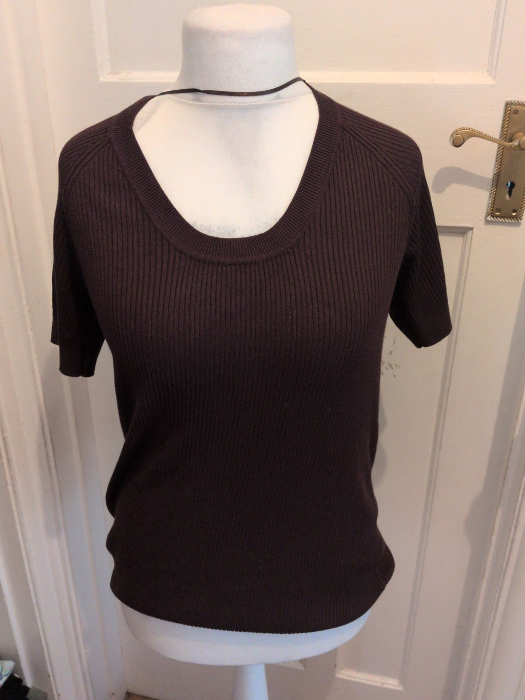 Kiabi XL Dark Brown Short Sleeve Jumper
