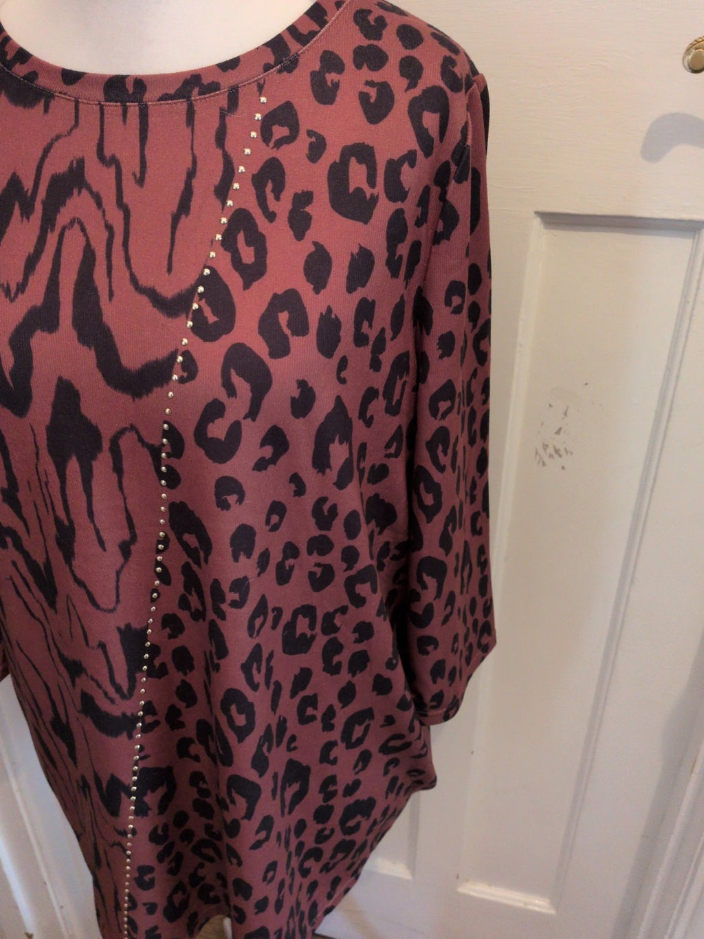 Bonmarche 22 Brown And Black Leopard Print Blouse