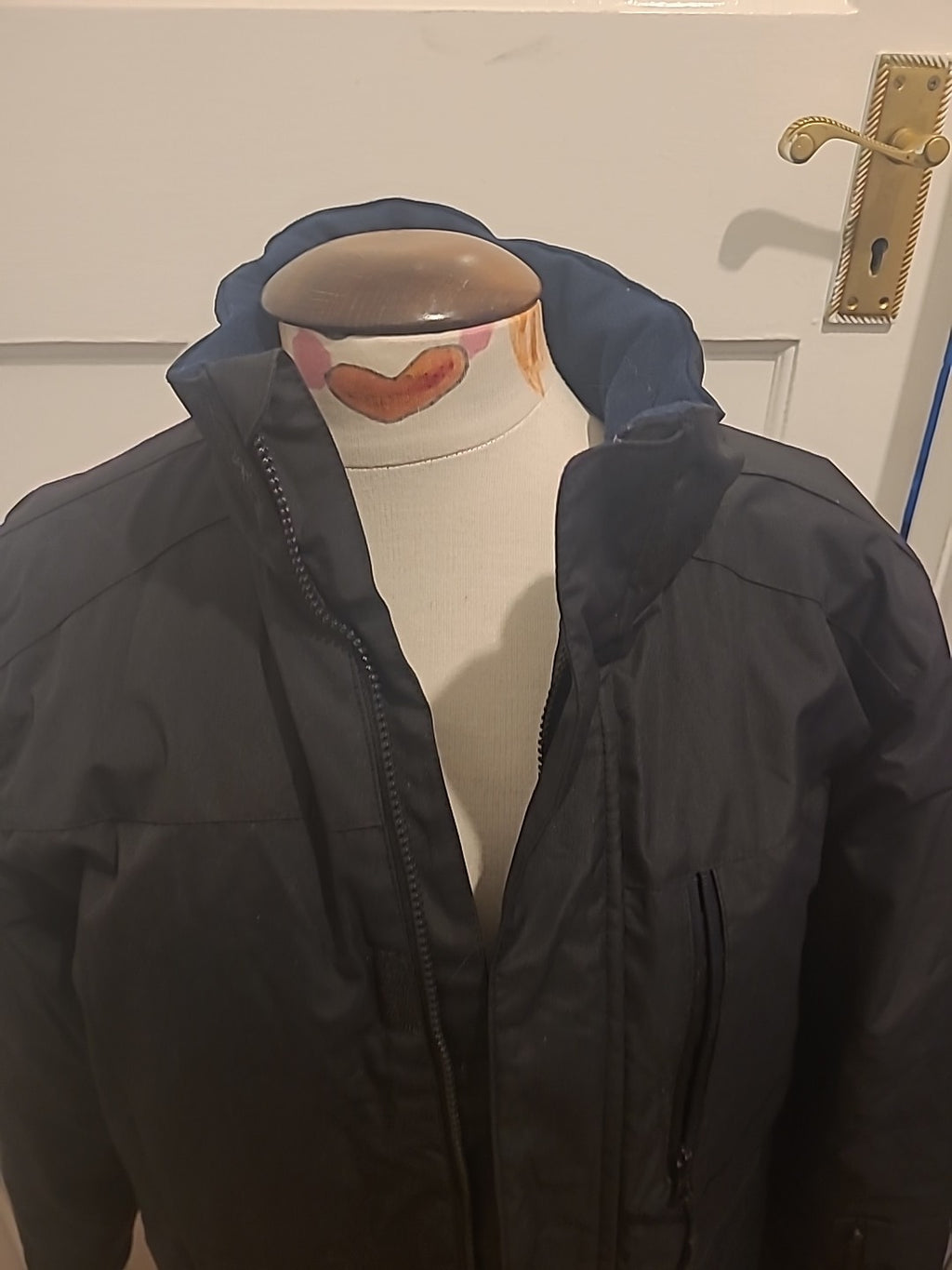 Mens Primark Size Small Black Long Sleeved Lined Coat